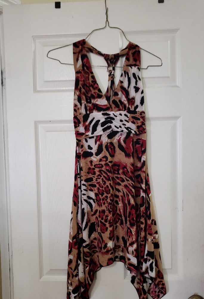 Pink. Beautiful leopard flare dress